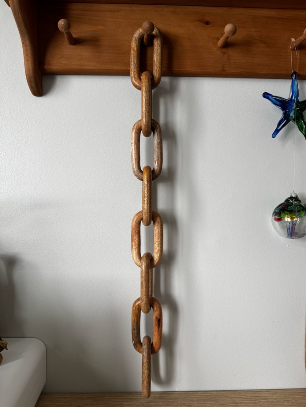 Wooden Chain Wall Hanging Decor - Brown